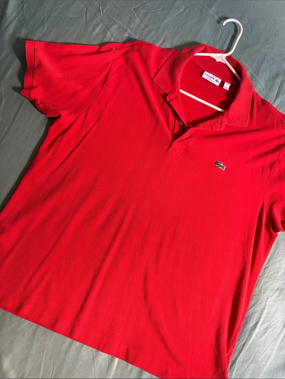 Lacoste Men’s Vibrant Red Polo with Crocodile Logo